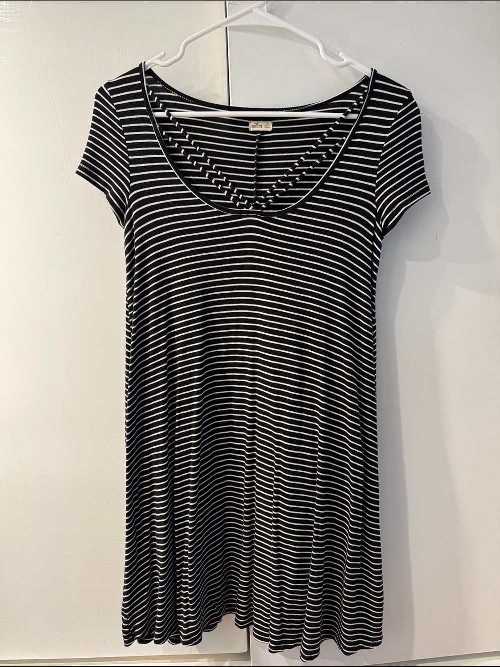 Hollister Black & White Striped Scoop-Neck Dress